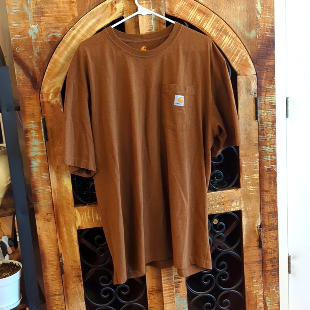 Carhartt Men's Original Fit Heavyweight Short-Sleeve Pocket T-Shirt. XL. Brown.